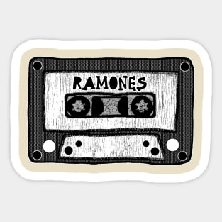 ramones cassette black and white Sticker